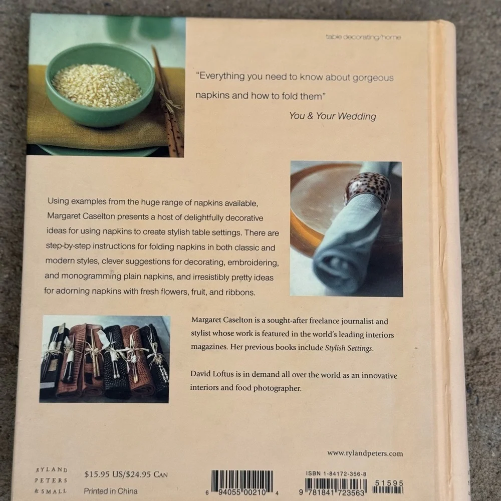VTG Napkin Details Book‎ Hardback 2002 Home Decor